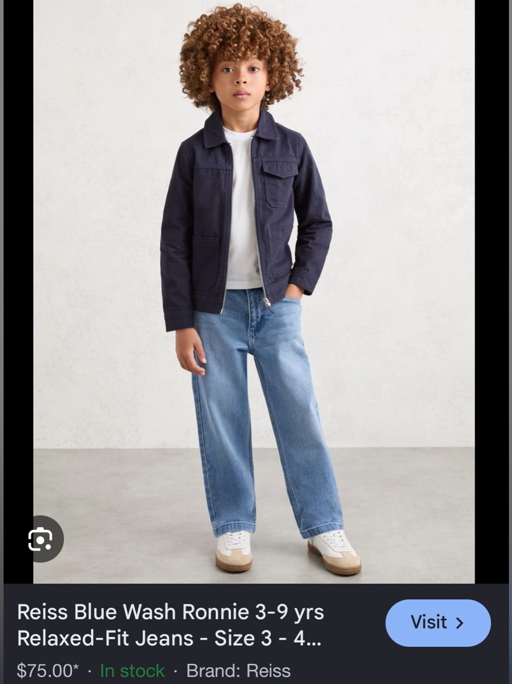 Reiss | size 6-7 years boys jeans light / normal wash excellent preowned conditi